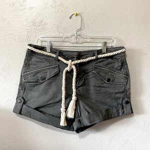 Free People Gray Rope Tie Utility/Khaki Shorts 8
